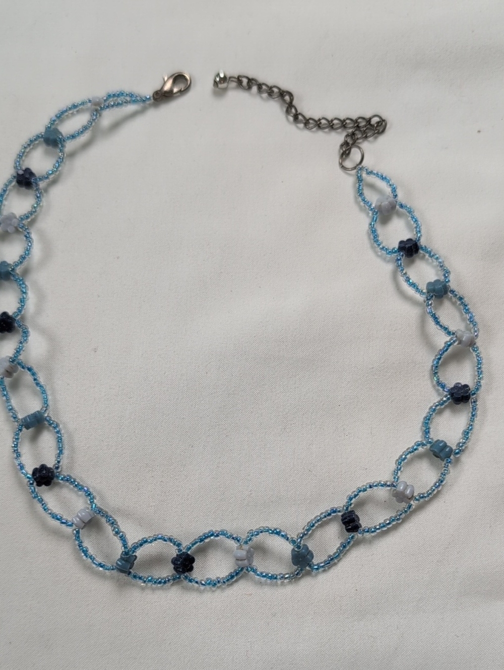 Blue Beaded Loop Statement Necklace - Unbranded